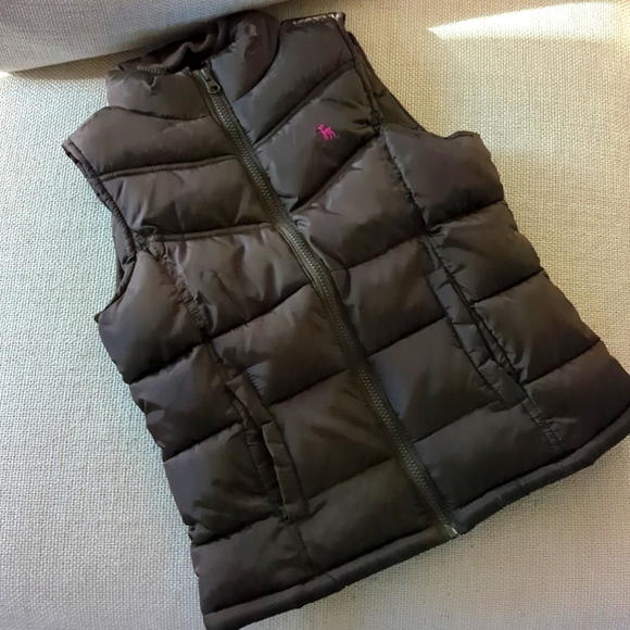 Girls Vintage Old Navy Brown Puffer Vest - Size L - Picture 1 of 9
